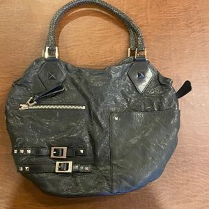Donald J. Pliner Black Buttery Leather Shoulder Bag